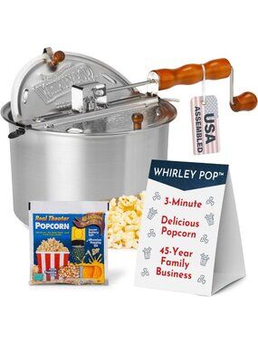 Stovetop Popcorn Maker – 3-Minute Aluminum Popcorn Machine for Movie & Game